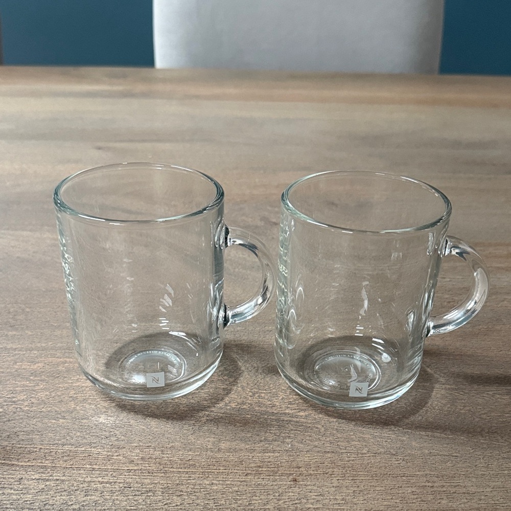 Nespresso Transparent Glass Mugs -Set of 2 brand new in box - Picture 2 of 2